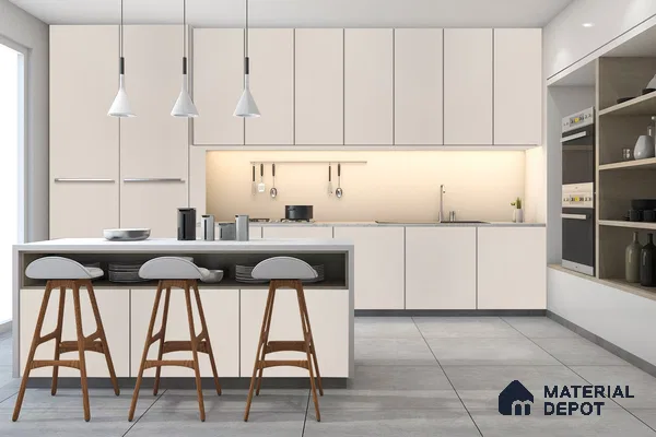 Beige Solid Colors Look 3515 SUD 8 ft x 4 ft Suede Finish Decorative Laminate - 1 mm | Suitable for Living Room, Kitchen, Office