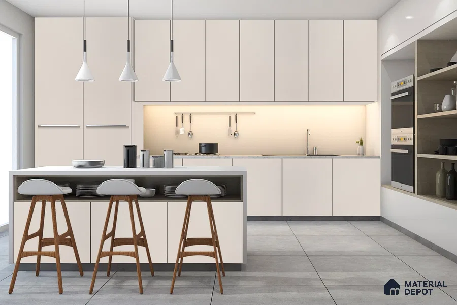 Beige Solid Colors Look 3515 SUD 8 ft x 4 ft Suede Finish Decorative Laminate - 1 mm | Suitable for Living Room, Kitchen, Office