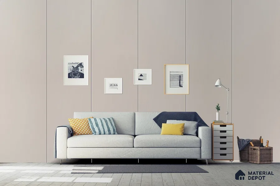 Beige Solid Colors Look 3515 SUD 8 ft x 4 ft Suede Finish Decorative Laminate - 1 mm | Suitable for Living Room, Kitchen, Office