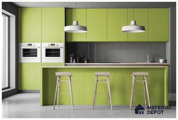 Green Solid Colors Look 3576 SUD 8 ft x 4 ft Suede Finish Decorative Laminate - 1 mm | Suitable for Living Room, Kitchen, Office