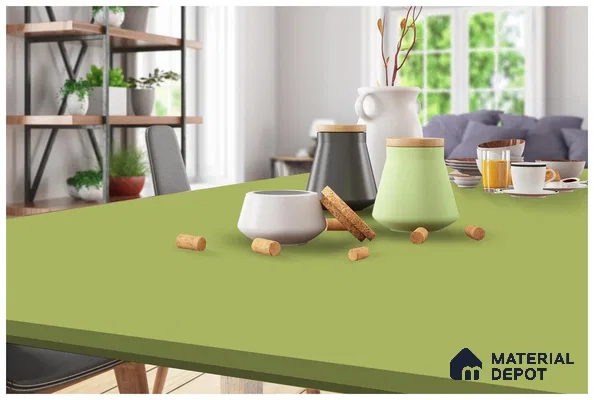 Green Solid Colors Look 3576 SUD 8 ft x 4 ft Suede Finish Decorative Laminate - 1 mm | Suitable for Living Room, Kitchen, Office