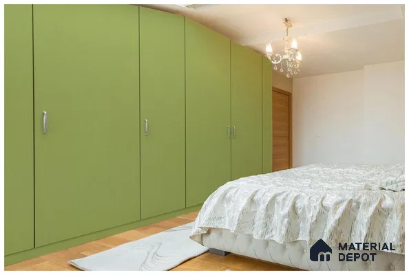 Green Solid Colors Look 3576 SUD 8 ft x 4 ft Suede Finish Decorative Laminate - 1 mm | Suitable for Living Room, Kitchen, Office