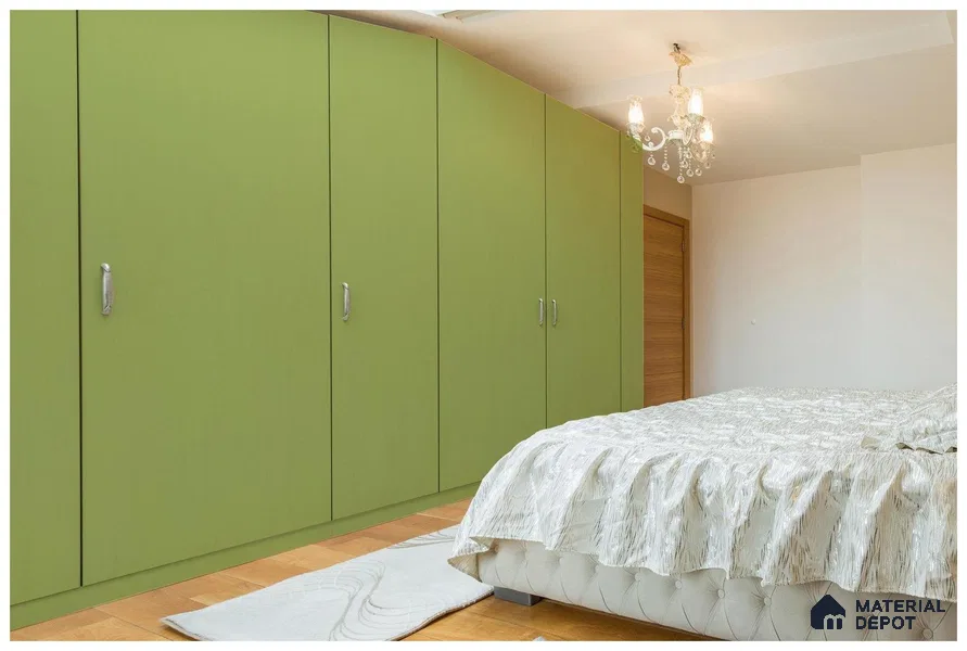 Green Solid Colors Look 3576 SUD 8 ft x 4 ft Suede Finish Decorative Laminate - 1 mm | Suitable for Living Room, Kitchen, Office