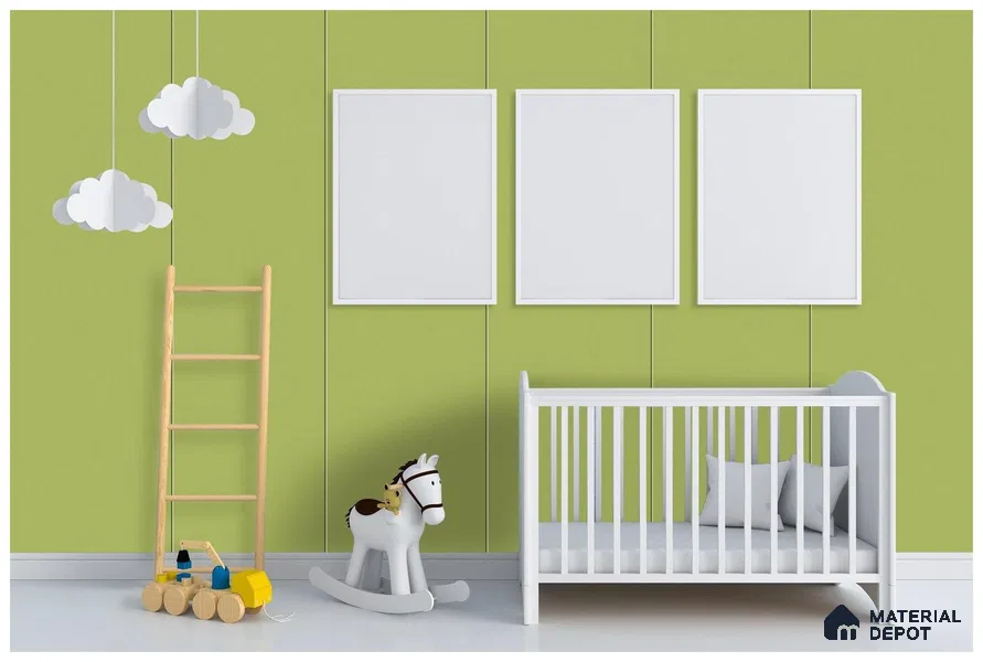 Green Solid Colors Look 3576 SUD 8 ft x 4 ft Suede Finish Decorative Laminate - 1 mm | Suitable for Living Room, Kitchen, Office