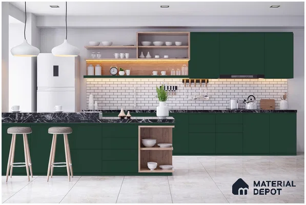 Green Solid Colors Look 3585 SUD 8 ft x 4 ft Suede Finish Decorative Laminate - 1 mm | Suitable for Living Room, Kitchen, Office