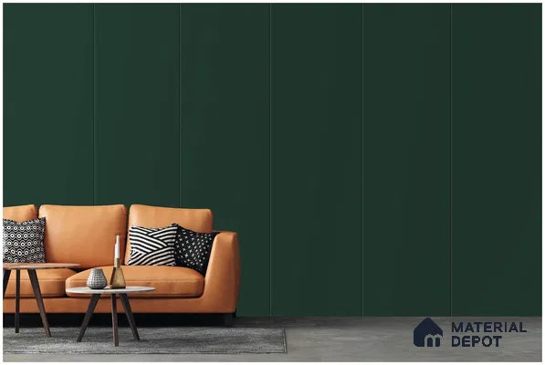 Green Solid Colors Look 3585 SUD 8 ft x 4 ft Suede Finish Decorative Laminate - 1 mm | Suitable for Living Room, Kitchen, Office