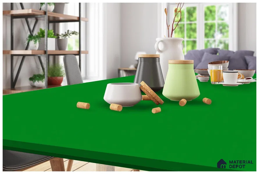 Green Solid Colors Look 3571 SMR 8 ft x 4 ft High Gloss Finish Decorative Laminate - 1 mm | Suitable for Living Room, Kitchen, Office