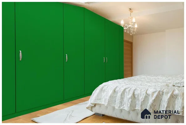Green Solid Colors Look 3571 SMR 8 ft x 4 ft High Gloss Finish Decorative Laminate - 1 mm | Suitable for Living Room, Kitchen, Office