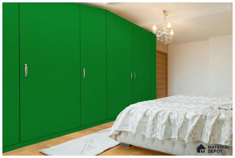 Green Solid Colors Look 3571 SMR 8 ft x 4 ft High Gloss Finish Decorative Laminate - 1 mm | Suitable for Living Room, Kitchen, Office