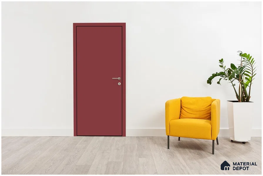 Red Solid Colors Look 3621 SMR 8 ft x 4 ft High Gloss Finish Decorative Laminate - 1 mm | Suitable for Living Room, Kitchen, Office