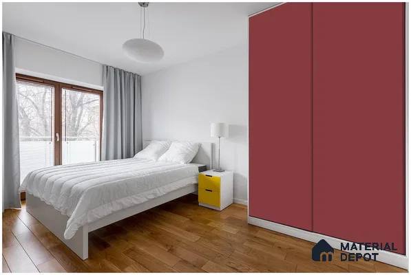 Red Solid Colors Look 3621 SMR 8 ft x 4 ft High Gloss Finish Decorative Laminate - 1 mm | Suitable for Living Room, Kitchen, Office