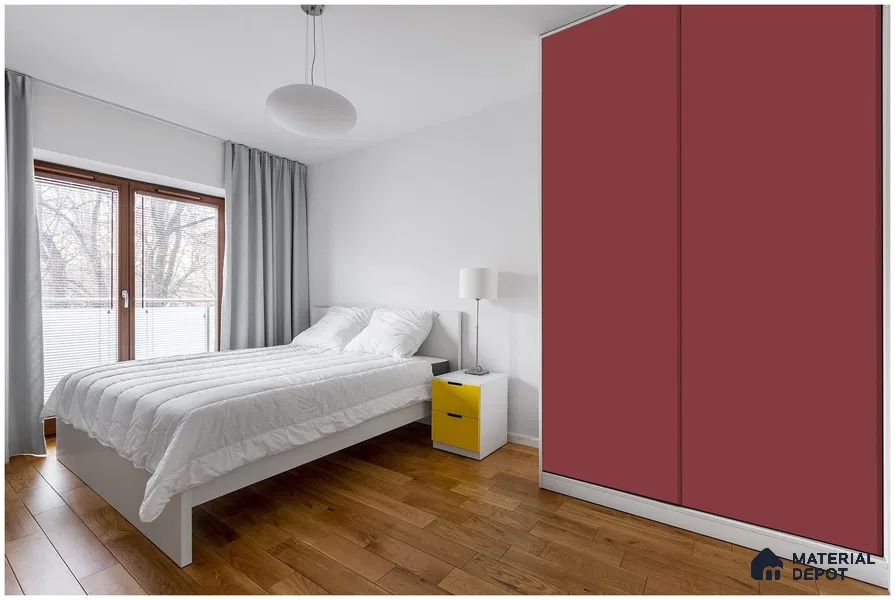 Red Solid Colors Look 3621 SMR 8 ft x 4 ft High Gloss Finish Decorative Laminate - 1 mm | Suitable for Living Room, Kitchen, Office