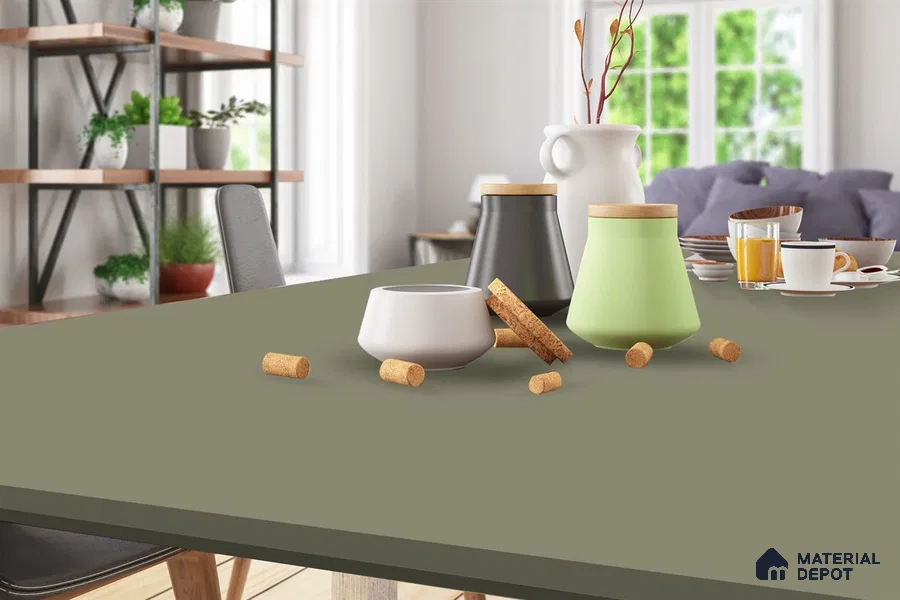 Beige Solid Colors Look 3561 SMR 8 ft x 4 ft High Gloss Finish Decorative Laminate - 1 mm | Suitable for Living Room, Kitchen, Office