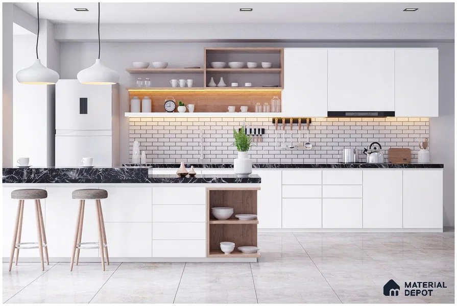 White Solid Colors Look 3503 SMR 8 ft x 4 ft High Gloss Finish Decorative Laminate - 1 mm | Suitable for Living Room, Kitchen, Office
