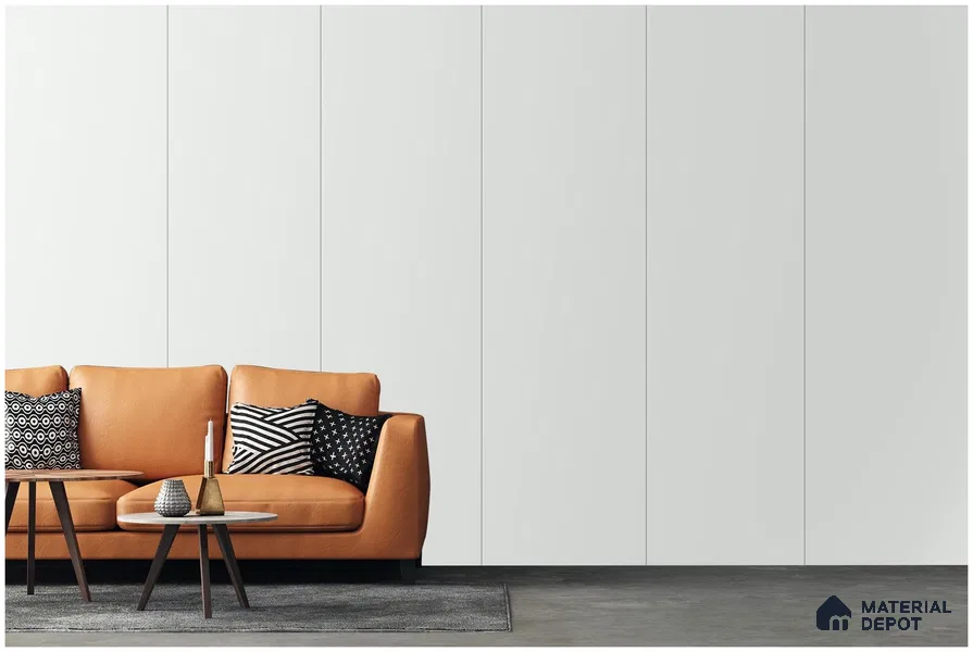 White Solid Colors Look 3503 SMR 8 ft x 4 ft High Gloss Finish Decorative Laminate - 1 mm | Suitable for Living Room, Kitchen, Office