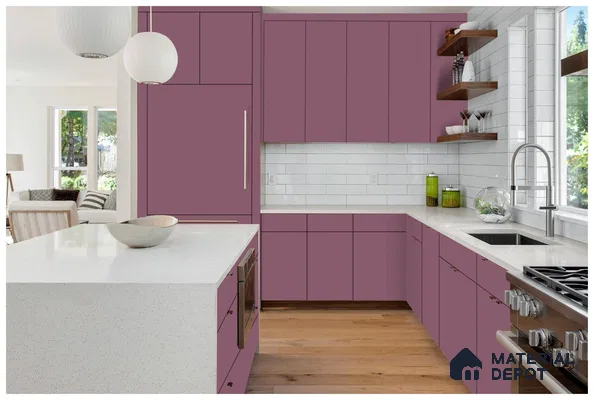 Purple Solid Colors Look 3544 SMR 8 ft x 4 ft High Gloss Finish Decorative Laminate - 1 mm | Suitable for Living Room, Kitchen, Office