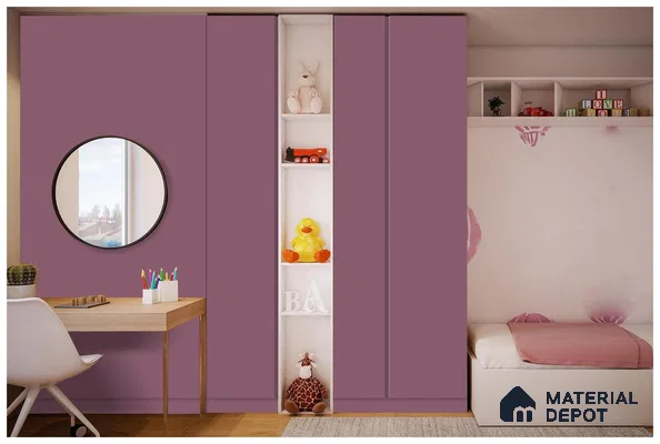 Purple Solid Colors Look 3544 SMR 8 ft x 4 ft High Gloss Finish Decorative Laminate - 1 mm | Suitable for Living Room, Kitchen, Office