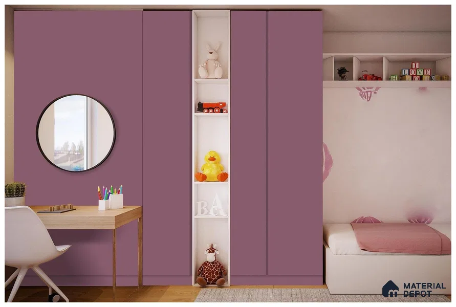 Purple Solid Colors Look 3544 SMR 8 ft x 4 ft High Gloss Finish Decorative Laminate - 1 mm | Suitable for Living Room, Kitchen, Office