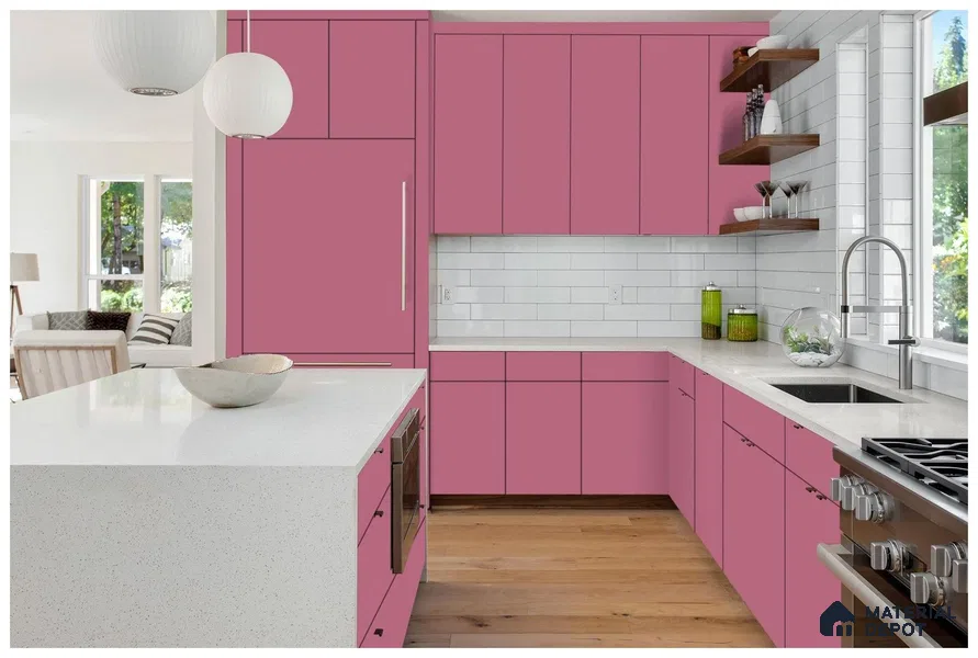 Purple Solid Colors Look 3543 SMR 8 ft x 4 ft High Gloss Finish Decorative Laminate - 1 mm | Suitable for Living Room, Kitchen, Office