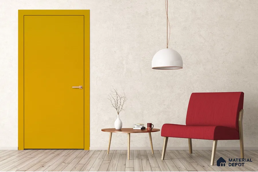 Yellow Solid Colors Look 3613 SMR 8 ft x 4 ft High Gloss Finish Decorative Laminate - 1 mm | Suitable for Living Room, Kitchen, Office
