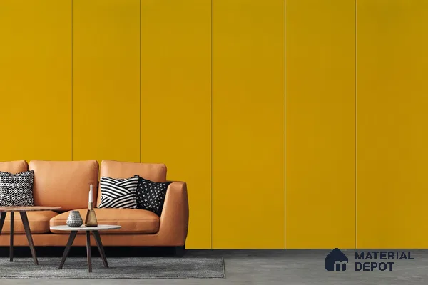 Yellow Solid Colors Look 3613 SMR 8 ft x 4 ft High Gloss Finish Decorative Laminate - 1 mm | Suitable for Living Room, Kitchen, Office