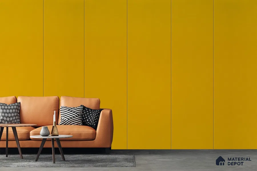 Yellow Solid Colors Look 3613 SMR 8 ft x 4 ft High Gloss Finish Decorative Laminate - 1 mm | Suitable for Living Room, Kitchen, Office