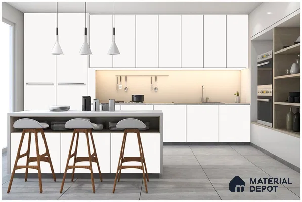 White Solid Colors Look 93504 NGL 8 ft x 4 ft High Gloss Finish Decorative Laminate - 1 mm | Suitable for Living Room, Kitchen, Office