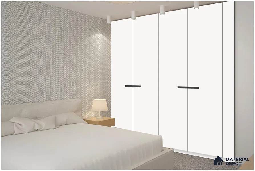 White Solid Colors Look 93504 NGL 8 ft x 4 ft High Gloss Finish Decorative Laminate - 1 mm | Suitable for Living Room, Kitchen, Office