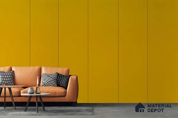 Yellow Solid Colors Look 93613 NGL 8 ft x 4 ft High Gloss Finish Decorative Laminate - 1 mm | Suitable for Living Room, Kitchen, Office