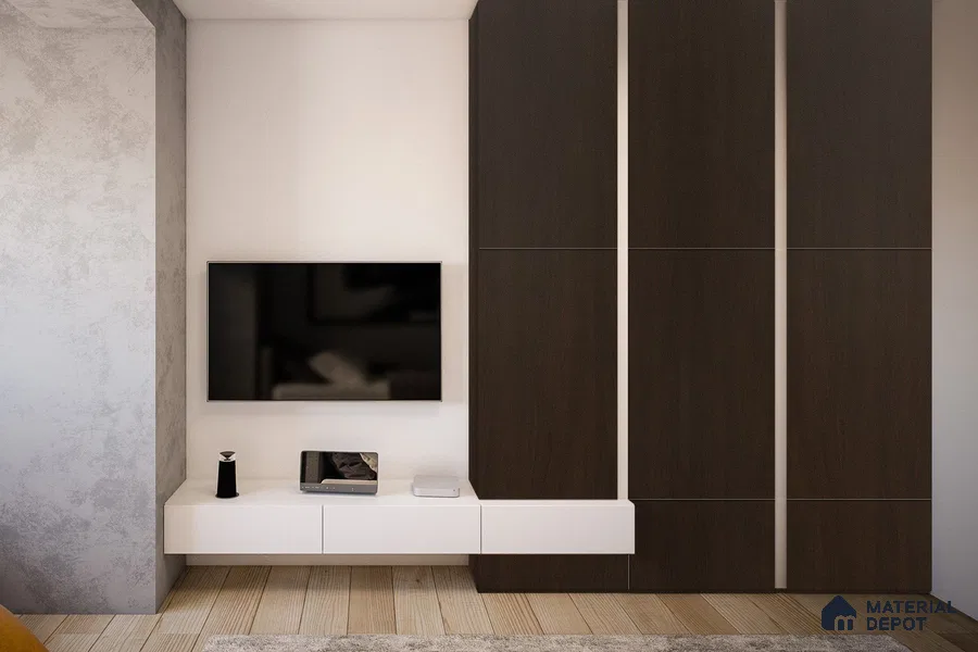 Wooden Look 3374 SUD 8 ft x 4 ft Suede Finish Decorative Laminate - 1 mm | Suitable for TV Unit, Wardrobe, Kitchen Cabinets
