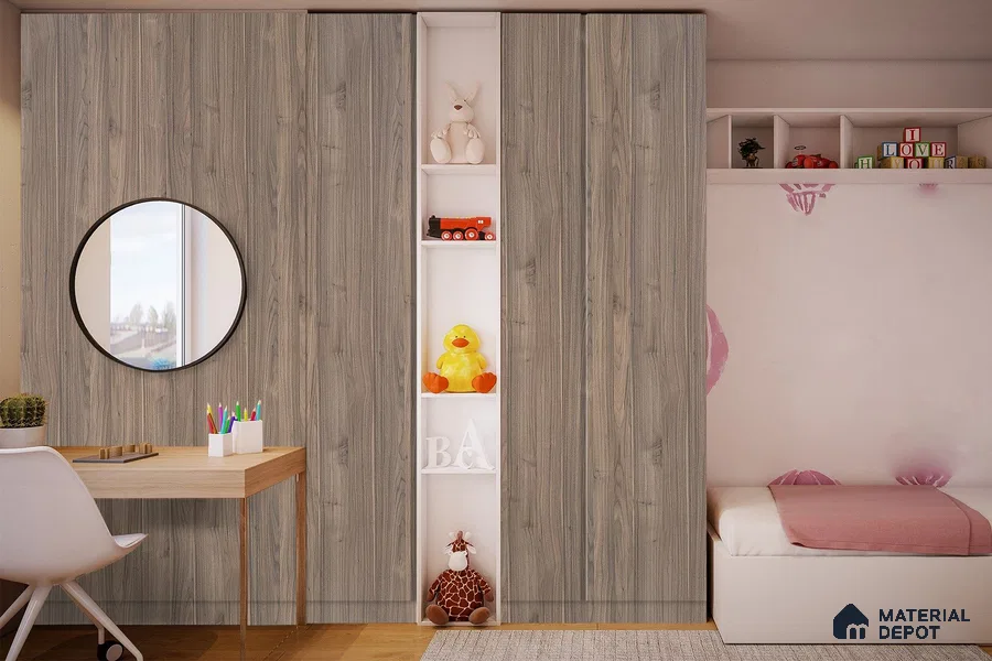Wooden Look 3298 SUD 8 ft x 4 ft Suede Finish Decorative Laminate - 1 mm | Suitable for TV Unit, Wardrobe, Kitchen Cabinets