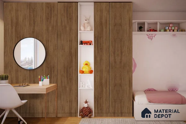 Wooden Look 3253 BRS 8 ft x 4 ft Texture Finish Decorative Laminate - 1 mm | Suitable for TV Unit, Wardrobe, Kitchen Cabinets