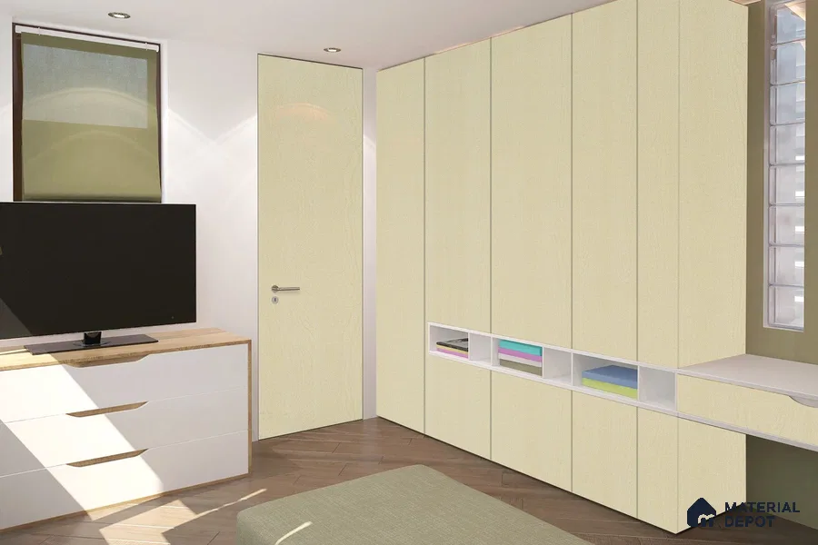 Wooden Look 3056 SUD 8 ft x 4 ft Suede Finish Decorative Laminate - 1 mm | Suitable for TV Unit, Wardrobe, Kitchen Cabinets