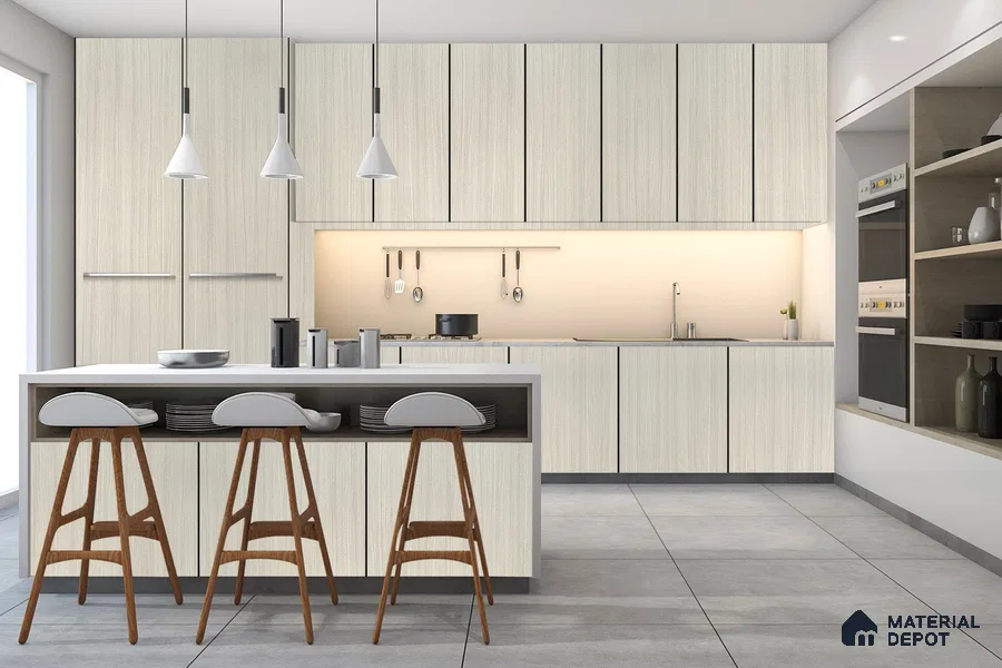 Wooden Look 3156 SUD 8 ft x 4 ft Suede Finish Decorative Laminate - 1 mm | Suitable for TV Unit, Wardrobe, Kitchen Cabinets
