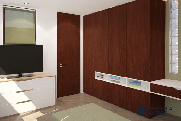 Wooden Look 3036 SUD 8 ft x 4 ft Suede Finish Decorative Laminate - 1 mm | Suitable for TV Unit, Wardrobe, Kitchen Cabinets