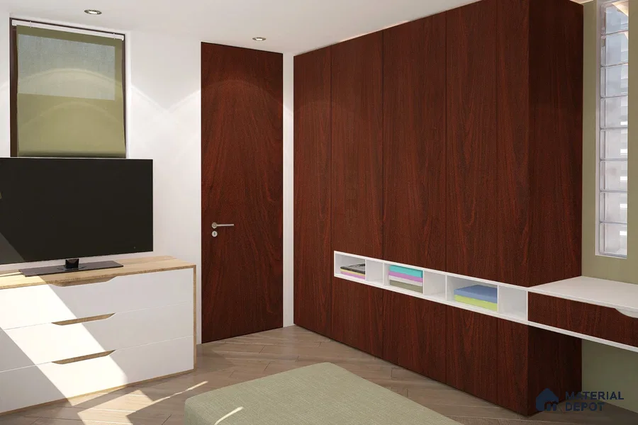 Wooden Look 3036 SUD 8 ft x 4 ft Suede Finish Decorative Laminate - 1 mm | Suitable for TV Unit, Wardrobe, Kitchen Cabinets
