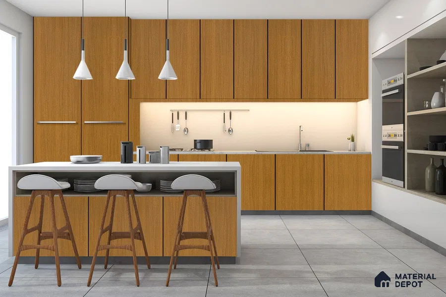 Wooden Look 3154 SUD 8 ft x 4 ft Suede Finish Decorative Laminate - 1 mm | Suitable for TV Unit, Wardrobe, Kitchen Cabinets