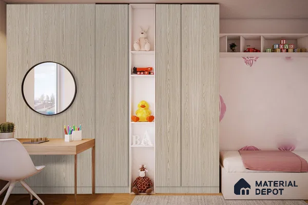 Wooden Look 3304 SUD 8 ft x 4 ft Suede Finish Decorative Laminate - 1 mm | Suitable for TV Unit, Wardrobe, Kitchen Cabinets