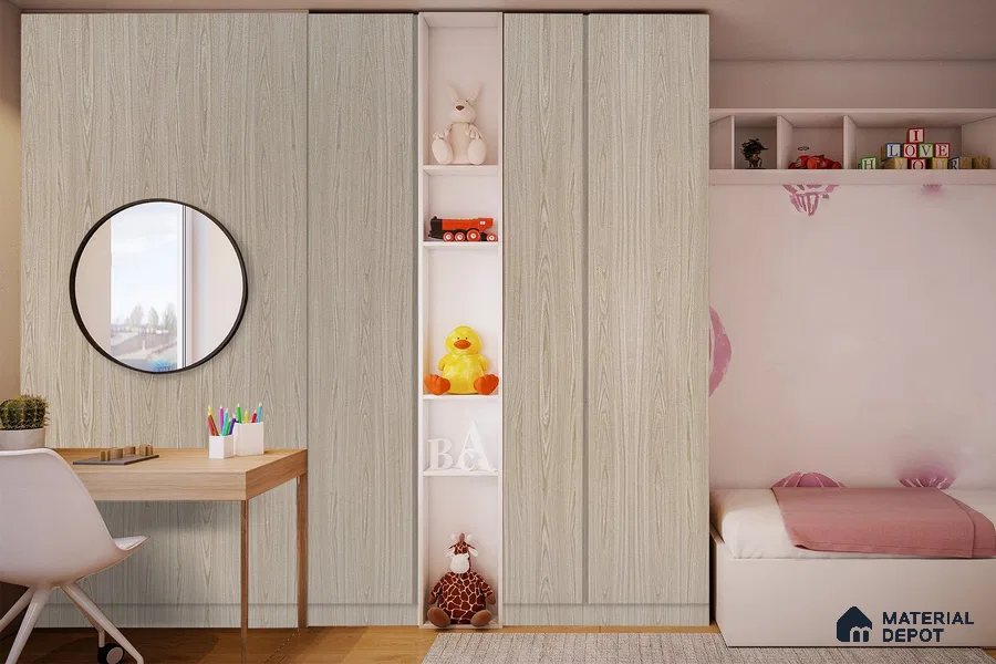Wooden Look 3304 SUD 8 ft x 4 ft Suede Finish Decorative Laminate - 1 mm | Suitable for TV Unit, Wardrobe, Kitchen Cabinets