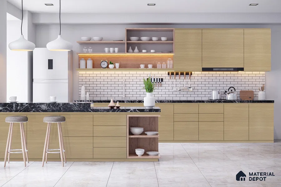 Wooden Look 3957 SUD 8 ft x 4 ft Suede Finish Decorative Laminate - 1 mm | Suitable for TV Unit, Wardrobe, Kitchen Cabinets