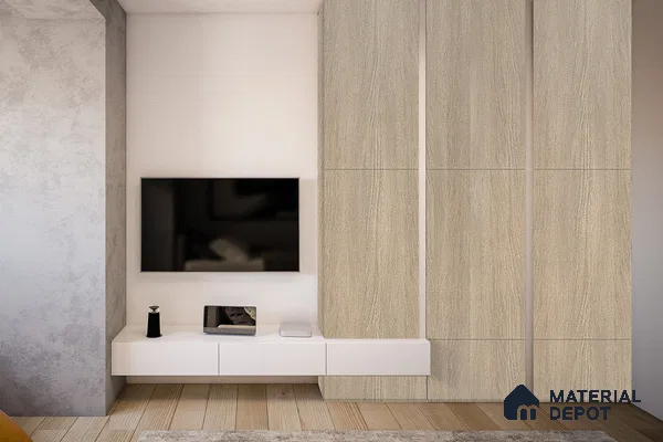 Wooden Look 3373 SUD 8 ft x 4 ft Suede Finish Decorative Laminate - 1 mm | Suitable for TV Unit, Wardrobe, Kitchen Cabinets