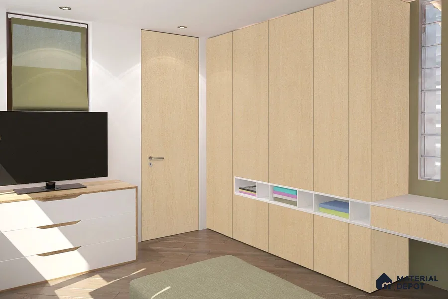 Wooden Look 3057 SUD 8 ft x 4 ft Suede Finish Decorative Laminate - 1 mm | Suitable for TV Unit, Wardrobe, Kitchen Cabinets