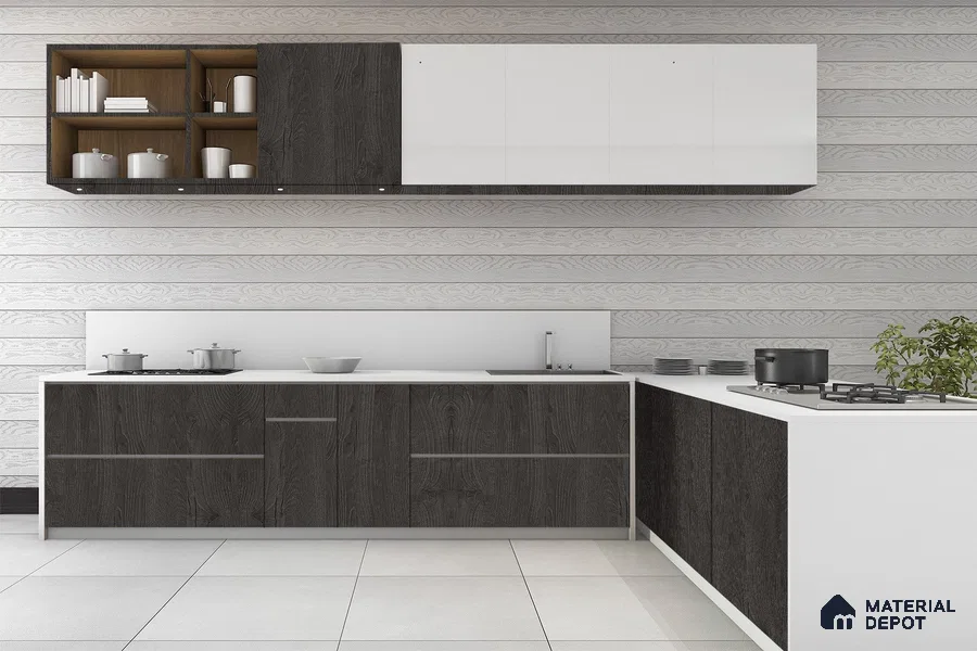 Wooden Look 3403 SUD 8 ft x 4 ft Suede Finish Decorative Laminate - 1 mm | Suitable for TV Unit, Wardrobe, Kitchen Cabinets