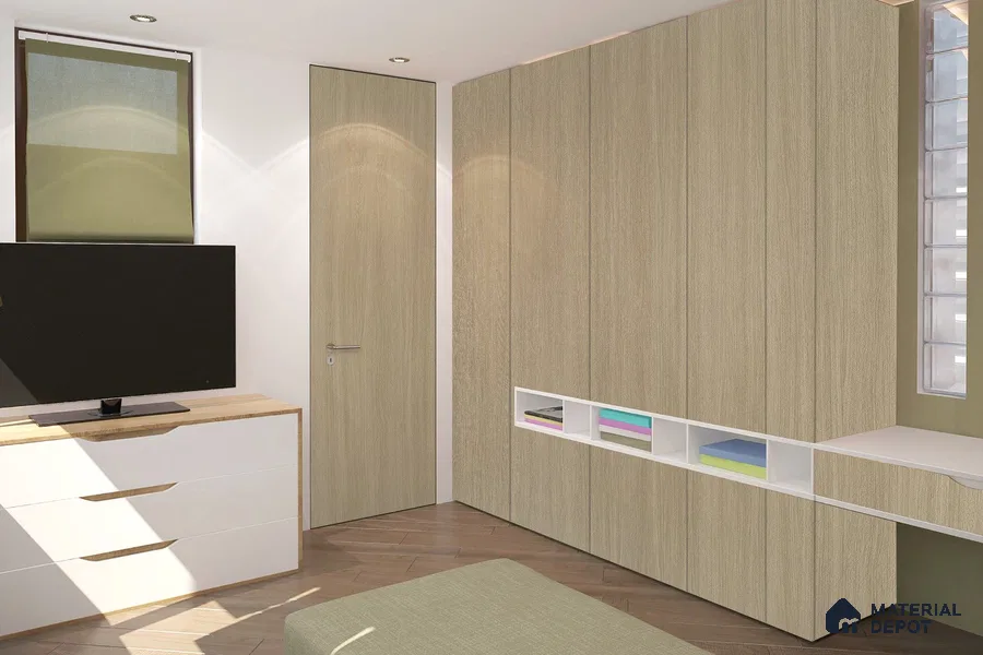 Wooden Look 3094 SUD 8 ft x 4 ft Suede Finish Decorative Laminate - 1 mm | Suitable for TV Unit, Wardrobe, Kitchen Cabinets