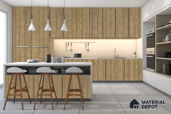 Wooden Look 3204 SUD 8 ft x 4 ft Suede Finish Decorative Laminate - 1 mm | Suitable for TV Unit, Wardrobe, Kitchen Cabinets