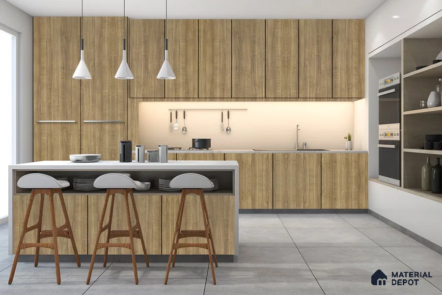 Wooden Look 3204 SUD 8 ft x 4 ft Suede Finish Decorative Laminate - 1 mm | Suitable for TV Unit, Wardrobe, Kitchen Cabinets