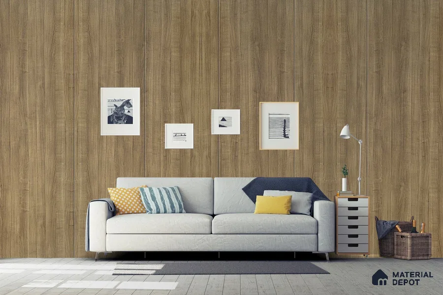 Wooden Look 3204 SUD 8 ft x 4 ft Suede Finish Decorative Laminate - 1 mm | Suitable for TV Unit, Wardrobe, Kitchen Cabinets
