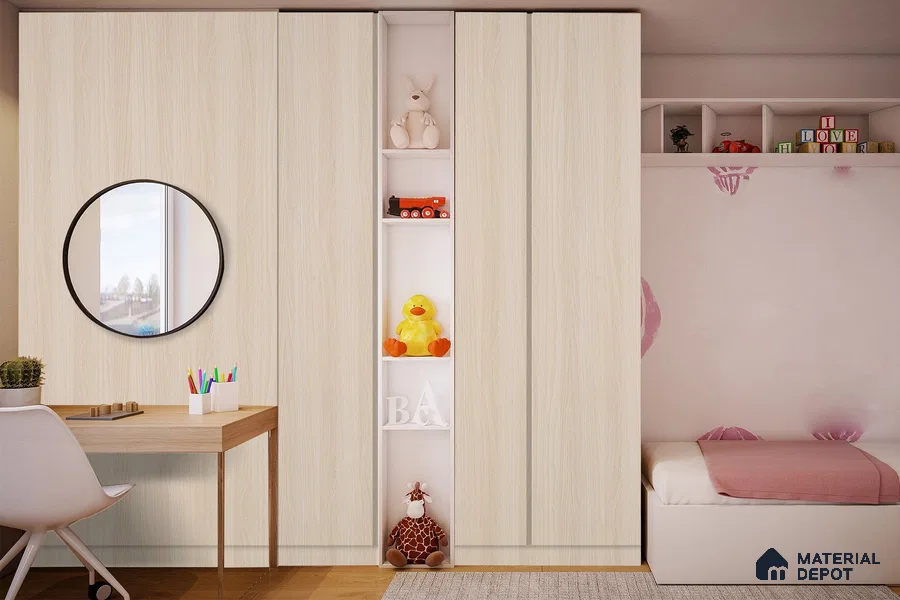 Wooden Look 3294 SUD 8 ft x 4 ft Suede Finish Decorative Laminate - 1 mm | Suitable for TV Unit, Wardrobe, Kitchen Cabinets