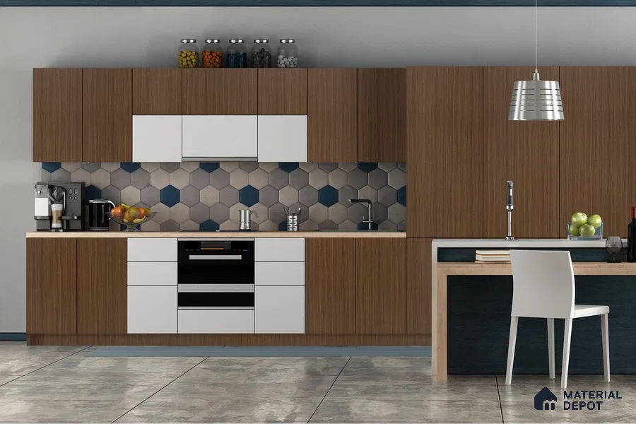 Wooden Look 3360 SUD 8 ft x 4 ft Suede Finish Decorative Laminate - 1 mm | Suitable for TV Unit, Wardrobe, Kitchen Cabinets