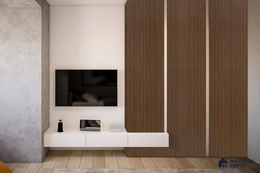 Wooden Look 3360 SUD 8 ft x 4 ft Suede Finish Decorative Laminate - 1 mm | Suitable for TV Unit, Wardrobe, Kitchen Cabinets
